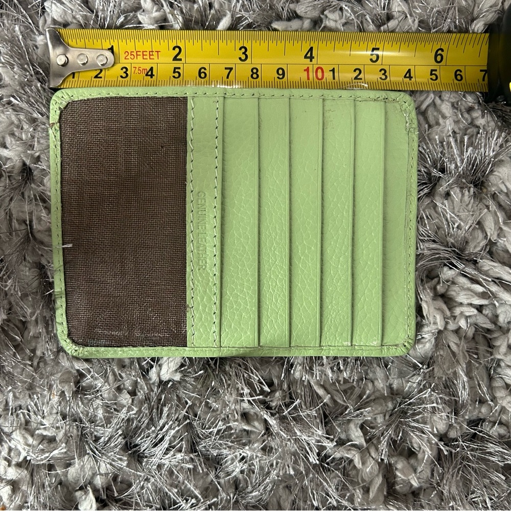 ✨Lodis Mint Green Pebbled Leather Card Wallet with Zip - Picture 5 of 8